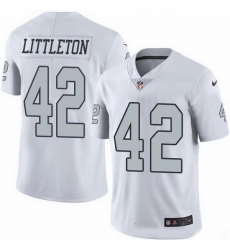 Nike Raiders 42 Cory Littleton White Men Stitched NFL Limited Rush Jersey Nike Raiders 42 Cory Littleton White Men Stitched NFL Limited Rush Jersey