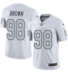 Nike Raiders 98 Trent Brown White Men Stitched NFL Limited Rush Jersey Nike Raiders 98 Trent Brown White Men Stitched NFL Limited Rush Jersey