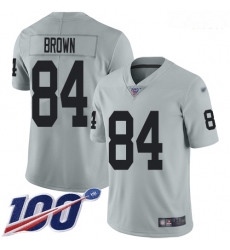 Raiders 84 Antonio Brown Silver Men Stitched Football Limited Inverted Legend 100th Season Jersey Raiders 84 Antonio Brown Silver Men Stitched Football Limited Inverted Legend 100th Season Jersey