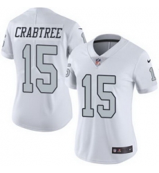 Nike Raiders #15 Michael Crabtree White Womens Stitched NFL Limited Rush Jersey Nike Raiders #15 Michael Crabtree White Womens Stitched NFL Limited Rush Jersey
