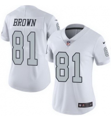 Nike Raiders #81 Tim Brown White Womens Stitched NFL Limited Rush Jersey Nike Raiders #81 Tim Brown White Womens Stitched NFL Limited Rush Jersey