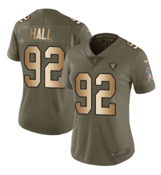 Nike Raiders #92 P J Hall Olive Gold Womens Stitched NFL Limited 2017 Salute to Service Jersey Nike Raiders #92 P J Hall Olive Gold Womens Stitched NFL Limited 2017 Salute to Service Jersey