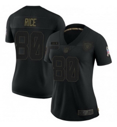 Women Las Vegas Raiders 80 Jerry Rice Black 2020 Salute To Service Limited Jersey Women Las Vegas Raiders 80 Jerry Rice Black 2020 Salute To Service Limited Jersey