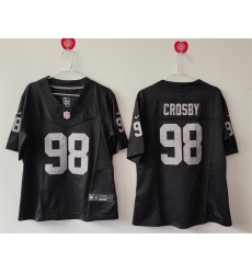 Women Las Vegas Raiders 98 Maxx Crosby Black 2025 F U S E Vapor Stitched Jersey Women Las Vegas Raiders 98 Maxx Crosby Black 2025 F U S E Vapor Stitched Jersey