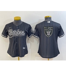 Women Las Vegas Raiders Black Team Big Logo With Patch Cool Base Stitched Baseball Jerseys Women Las Vegas Raiders Black Team Big Logo With Patch Cool Base Stitched Baseball Jerseys