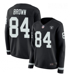 Womens Antonio Brown Limited Black Jersey Oakland Raiders Football 84 Jersey Therma Long Sleeve Womens Antonio Brown Limited Black Jersey Oakland Raiders Football 84 Jersey Therma Long Sleeve