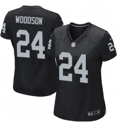 Womens Nike Oakland Raiders 24 Charles Woodson Game Black Team Color NFL Jersey Womens Nike Oakland Raiders 24 Charles Woodson Game Black Team Color NFL Jersey