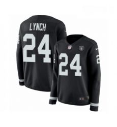 Womens Nike Oakland Raiders 24 Marshawn Lynch Limited Black Therma Long Sleeve NFL Jersey Womens Nike Oakland Raiders 24 Marshawn Lynch Limited Black Therma Long Sleeve NFL Jersey