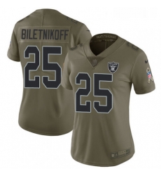 Womens Nike Oakland Raiders 25 Fred Biletnikoff Limited Olive 2017 Salute to Service NFL Jersey Womens Nike Oakland Raiders 25 Fred Biletnikoff Limited Olive 2017 Salute to Service NFL Jersey