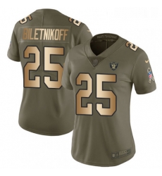 Womens Nike Oakland Raiders 25 Fred Biletnikoff Limited OliveGold 2017 Salute to Service NFL Jersey Womens Nike Oakland Raiders 25 Fred Biletnikoff Limited OliveGold 2017 Salute to Service NFL Jersey