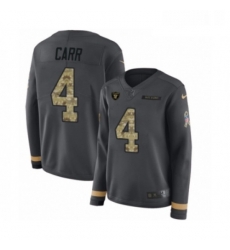 Womens Nike Oakland Raiders 4 Derek Carr Limited Black Salute to Service Therma Long Sleeve NFL Jersey Womens Nike Oakland Raiders 4 Derek Carr Limited Black Salute to Service Therma Long Sleeve NFL Jersey