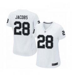 Womens Oakland Raiders 28 Josh Jacobs Game White Football Jersey Womens Oakland Raiders 28 Josh Jacobs Game White Football Jersey