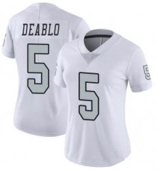 Women's Oakland Raiders#5 Divine Deablo White Color Rush Stitched Jersey Women's Oakland Raiders#5 Divine Deablo White Color Rush Stitched Jersey