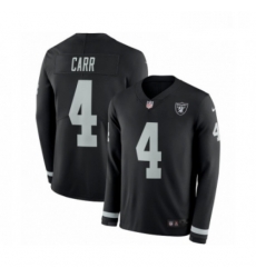 Youth Nike Oakland Raiders 4 Derek Carr Limited Black Therma Long Sleeve NFL Jersey Youth Nike Oakland Raiders 4 Derek Carr Limited Black Therma Long Sleeve NFL Jersey