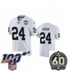 Youth Oakland Raiders #24 Johnathan Abram White 60th Anniversary Vapor Untouchable Limited Player 100th Season Football Jersey Youth Oakland Raiders #24 Johnathan Abram White 60th Anniversary Vapor Untouchable Limited Player 100th Season Football Jersey