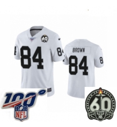 Youth Oakland Raiders #84 Antonio Brown White 60th Anniversary Vapor Untouchable Limited Player 100th Season Football Jersey Youth Oakland Raiders #84 Antonio Brown White 60th Anniversary Vapor Untouchable Limited Player 100th Season Football Jersey