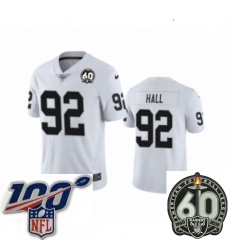 Youth Oakland Raiders #92 P.J. Hall White 60th Anniversary Vapor Untouchable Limited Player 100th Season Football Jersey Youth Oakland Raiders #92 P.J. Hall White 60th Anniversary Vapor Untouchable Limited Player 100th Season Football Jersey