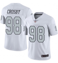 Youth Raiders 98 Maxx Crosby White Stitched Football Limited Rush Jersey Youth Raiders 98 Maxx Crosby White Stitched Football Limited Rush Jersey