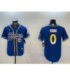 Men Los Angeles Rams 0 Byron Young Royal Cool Base Stitched Baseball Jersey 2 Men Los Angeles Rams 0 Byron Young Royal Cool Base Stitched Baseball Jersey 2