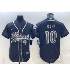 Men Los Angeles Rams 10 Cooper Kupp Black Reflective With Patch Cool Base Stitched Baseball Jersey Men Los Angeles Rams 10 Cooper Kupp Black Reflective With Patch Cool Base Stitched Baseball Jersey