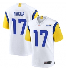 Men Los Angeles Rams 17 Puka Nacua White Stitched Football Game Jersey Men Los Angeles Rams 17 Puka Nacua White Stitched Football Game Jersey