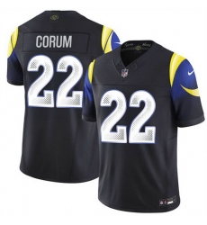 Men Los Angeles Rams 22 Blake Corum Black 2025 F U S E Rivalries Vapor Limited Stitched Football Jersey Men Los Angeles Rams 22 Blake Corum Black 2025 F U S E Rivalries Vapor Limited Stitched Football Jersey