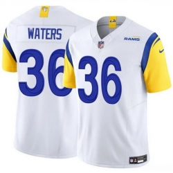 Men Los Angeles Rams 36 Jordan Waters White 2024 F U S E  Vapor Untouchable Stitched Football Jersey