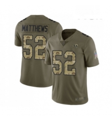 Men Los Angeles Rams 52 Clay Matthews Limited Olive Camo 2017 Salute to Service Football Jersey Men Los Angeles Rams 52 Clay Matthews Limited Olive Camo 2017 Salute to Service Football Jersey