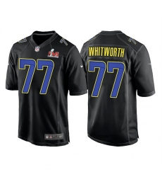Men Los Angeles Rams 77 Andrew Whitworth 2022 Black Super Bowl LVI Game Stitched Jersey Men Los Angeles Rams 77 Andrew Whitworth 2022 Black Super Bowl LVI Game Stitched Jersey