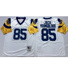 Men Los Angeles Rams 85 Jack Youngblood White M&N Throwback Jersey Men Los Angeles Rams 85 Jack Youngblood White M&N Throwback Jersey