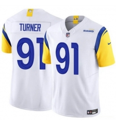 Men Los Angeles Rams 91 Kobie Turner White 2025 F U S E Vapor Untouchable Stitched Football Jersey Men Los Angeles Rams 91 Kobie Turner White 2025 F U S E Vapor Untouchable Stitched Football Jersey
