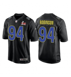Men Los Angeles Rams 94 A 27Shawn Robinson 2022 Black Super Bowl LVI Game Stitched Jersey Men Los Angeles Rams 94 A 27Shawn Robinson 2022 Black Super Bowl LVI Game Stitched Jersey