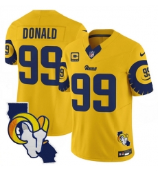 Men Los Angeles Rams 99 Aaron Donald Gold 2025 4 Star C Patch F U S E V2 Limited Stitched Football Jersey Men Los Angeles Rams 99 Aaron Donald Gold 2025 4 Star C Patch F U S E V2 Limited Stitched Football Jersey
