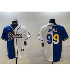 Men Los Angeles Rams 99 Aaron Donald White Cool Base Stitched Baseball Jersey 3 Men Los Angeles Rams 99 Aaron Donald White Cool Base Stitched Baseball Jersey 3