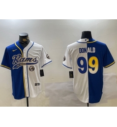 Men Los Angeles Rams 99 Aaron Donald White Cool Base Stitched Baseball Jersey Men Los Angeles Rams 99 Aaron Donald White Cool Base Stitched Baseball Jersey