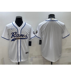 Men Los Angeles Rams Blank White With Patch Cool Base Stitched Baseball Jersey Men Los Angeles Rams Blank White With Patch Cool Base Stitched Baseball Jersey