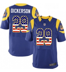Men Nike Los Angeles Rams 29 Eric Dickerson Elite Royal Blue Alternate USA Flag Fashion NFL Jersey Men Nike Los Angeles Rams 29 Eric Dickerson Elite Royal Blue Alternate USA Flag Fashion NFL Jersey