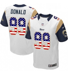 Men Nike Los Angeles Rams 99 Aaron Donald Elite White Road USA Flag Fashion NFL Jersey Men Nike Los Angeles Rams 99 Aaron Donald Elite White Road USA Flag Fashion NFL Jersey