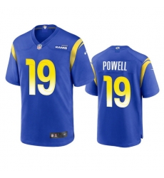 Men's Los Angeles Rams #19 Brandon Powell Royal Stitched Football Game Jersey Men's Los Angeles Rams #19 Brandon Powell Royal Stitched Football Game Jersey