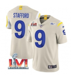 Nike Los Angeles Rams 9 Matthew Stafford Bone 2022 Super Bowl LVI Vapor Limited Jersey Nike Los Angeles Rams 9 Matthew Stafford Bone 2022 Super Bowl LVI Vapor Limited Jersey