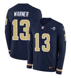 Nike Rams 13 Kurt Warner Navy Blue Team Color Men s Stitched NFL Limited Therma Long Sleeve Jersey Nike Rams 13 Kurt Warner Navy Blue Team Color Men s Stitched NFL Limited Therma Long Sleeve Jersey