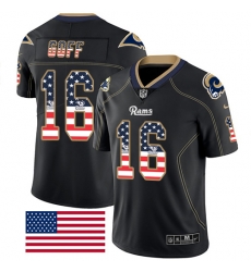 Nike Rams #16 Jared Goff Black Men Stitched NFL Limited Rush USA Flag Jersey Nike Rams #16 Jared Goff Black Men Stitched NFL Limited Rush USA Flag Jersey