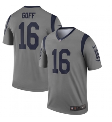 Nike Rams 16 Jared Goff Gray Inverted Legend Jersey Nike Rams 16 Jared Goff Gray Inverted Legend Jersey
