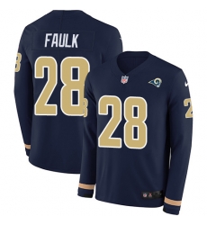 Nike Rams 28 Marshall Faulk Navy Blue Team Color Men s Stitched NFL Limited Therma Long Sleeve Jersey Nike Rams 28 Marshall Faulk Navy Blue Team Color Men s Stitched NFL Limited Therma Long Sleeve Jersey