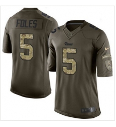 Nike St Louis Rams #5 Nick Foles Green Men 27s Stitched NFL Limited Salute to Service Jersey Nike St Louis Rams #5 Nick Foles Green Men 27s Stitched NFL Limited Salute to Service Jersey