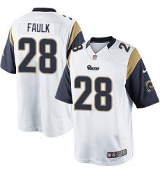 Nike White Mens NFL #28 St. Louis Rams Marshall Faulk Elite Home Jersey Nike White Mens NFL #28 St. Louis Rams Marshall Faulk Elite Home Jersey