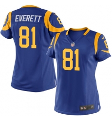 Nike Rams #81 Gerald Everett Royal Blue Alternate Womens Stitched NFL Elite Jersey Nike Rams #81 Gerald Everett Royal Blue Alternate Womens Stitched NFL Elite Jersey