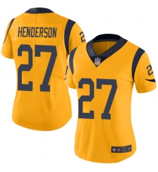 Rams 27 Darrell Henderson Gold Women Stitched Football Limited Rush Jersey Rams 27 Darrell Henderson Gold Women Stitched Football Limited Rush Jersey