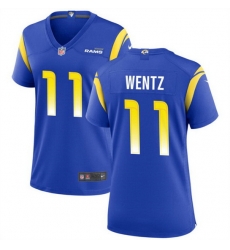 Women Los Angeles Rams 11 Carson Wentz Blue Stitched Jersey 28Run Small 29 Women Los Angeles Rams 11 Carson Wentz Blue Stitched Jersey 28Run Small 29