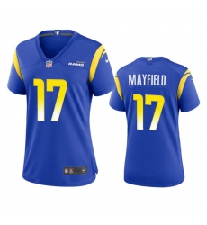 Women Los Angeles Rams 17 Baker Mayfield Royal Stitched Game Jersey Women Los Angeles Rams 17 Baker Mayfield Royal Stitched Game Jersey